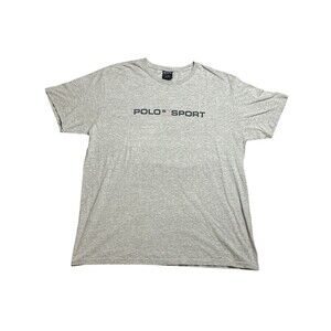 Vintage Polo Sport Ralph Lauren Logo T Shirt Size Large Grey